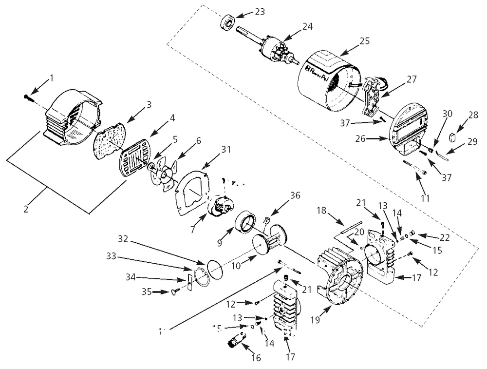 Pump Parts Diagram and Parts List for MT700402  Campbell Hausfeld Compressor